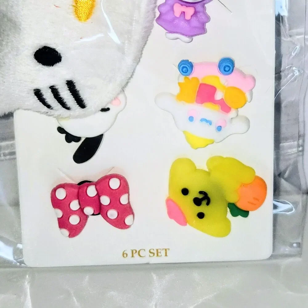 SHOE CHARMS 6 Pieces Hello Kitty and Friends Colorful 3D Kawaii Characters NEW